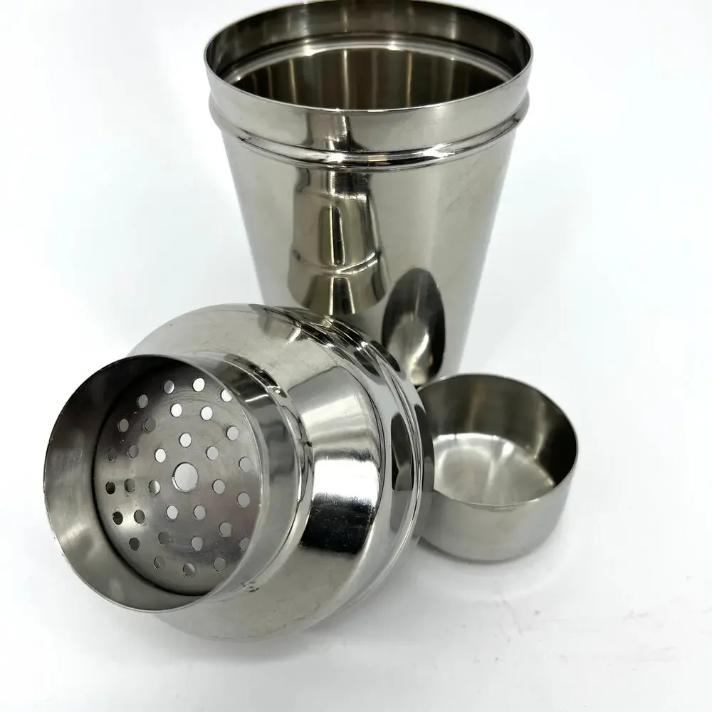 Pottery Barn Harrison Cocktail Shaker Mixer Stainless Steel Barware 3 pc